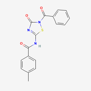 molecular formula C17H13N3O3S B2594461 N-(2-苯甲酰-3-氧代-2,3-二氢-1,2,4-噻二唑-5-基)-4-甲基苯甲酰胺 CAS No. 477845-30-0