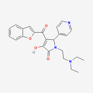molecular formula C24H25N3O4 B2594462 4-(benzofuran-2-carbonyl)-1-(2-(diethylamino)ethyl)-3-hydroxy-5-(pyridin-4-yl)-1H-pyrrol-2(5H)-one CAS No. 618366-45-3