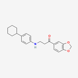 1-(1,3-Benzodioxol-5-yl)-3-(4-cyclohexylanilino)-1-propanone