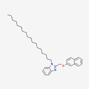 molecular formula C36H50N2O B2594467 2-[(naphthalen-2-yloxy)methyl]-1-octadecyl-1H-1,3-benzodiazole CAS No. 477543-90-1