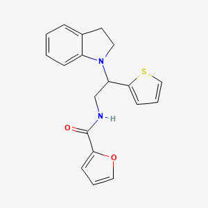 molecular formula C19H18N2O2S B2594468 N-(2-(indolin-1-yl)-2-(thiophen-2-yl)ethyl)furan-2-carboxamide CAS No. 898451-98-4