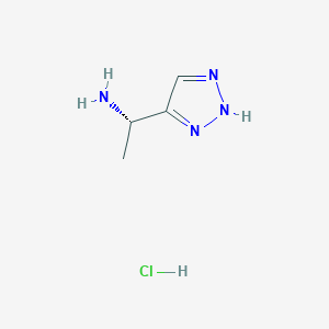 molecular formula C4H9ClN4 B2594473 (1S)-1-(2H-三唑-4-基)乙胺；盐酸盐 CAS No. 2241107-68-4