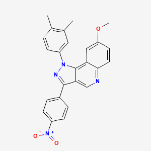 molecular formula C25H20N4O3 B2594477 1-(3,4-dimethylphenyl)-8-methoxy-3-(4-nitrophenyl)-1H-pyrazolo[4,3-c]quinoline CAS No. 901265-50-7
