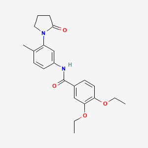 molecular formula C22H26N2O4 B2594478 3,4-diethoxy-N-(4-methyl-3-(2-oxopyrrolidin-1-yl)phenyl)benzamide CAS No. 941934-04-9