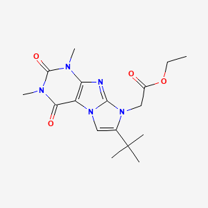 ethyl 2-(7-(tert-butyl)-1,3-dimethyl-2,4-dioxo-3,4-dihydro-1H-imidazo[2,1-f]purin-8(2H)-yl)acetate