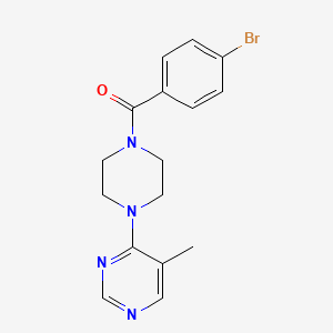 molecular formula C16H17BrN4O B2594481 (4-溴苯基)(4-(5-甲基嘧啶-4-基)哌嗪-1-基)甲酮 CAS No. 1448035-79-7