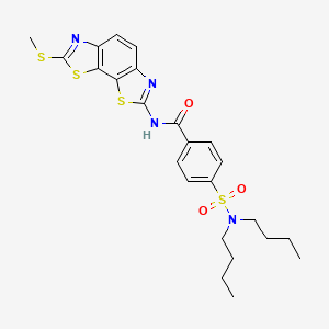 molecular formula C24H28N4O3S4 B2594482 4-(二丁基磺酰氨基)-N-(2-甲基硫代-[1,3]噻唑并[4,5-g][1,3]苯并噻唑-7-基)苯甲酰胺 CAS No. 500149-72-4