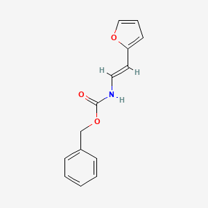 molecular formula C14H13NO3 B2594486 N-[(E)-2-(呋喃-2-基)乙烯基]甲酰苯甲酯 CAS No. 338399-72-7