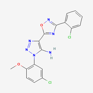 molecular formula C17H12Cl2N6O2 B2594489 1-(5-chloro-2-methoxyphenyl)-4-[3-(2-chlorophenyl)-1,2,4-oxadiazol-5-yl]-1H-1,2,3-triazol-5-amine CAS No. 892772-88-2