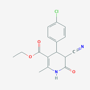 molecular formula C16H15ClN2O3 B259449 2-Methyl-4-(4-chlorophenyl)-5-cyano-6-oxo-1,4,5,6-tetrahydropyridine-3-carboxylic acid ethyl ester 