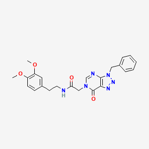 molecular formula C23H24N6O4 B2594491 2-(3-benzyl-7-oxo-3H-[1,2,3]triazolo[4,5-d]pyrimidin-6(7H)-yl)-N-(3,4-dimethoxyphenethyl)acetamide CAS No. 892469-63-5