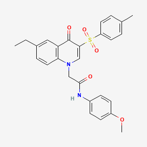 molecular formula C27H26N2O5S B2594493 2-(6-ethyl-4-oxo-3-tosylquinolin-1(4H)-yl)-N-(4-methoxyphenyl)acetamide CAS No. 902278-56-2