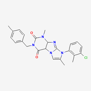 molecular formula C24H22ClN5O2 B2594497 8-(3-chloro-2-methylphenyl)-1,7-dimethyl-3-[(4-methylphenyl)methyl]-1H,2H,3H,4H,8H-imidazo[1,2-g]purine-2,4-dione CAS No. 922609-12-9