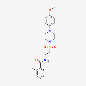 molecular formula C21H27N3O4S B2594499 N-(2-((4-(4-metoxifenil)piperazin-1-il)sulfonil)etil)-2-metilbenzamida CAS No. 897619-17-9