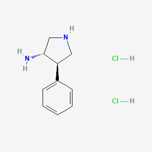 molecular formula C10H16Cl2N2 B2594504 (3S,4R)-4-Phenylpyrrolidin-3-amine;dihydrochloride CAS No. 2503156-05-4