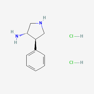 molecular formula C10H16Cl2N2 B2594504 (3S,4R)-4-Fenilpirrolidin-3-amina; dihidrocloruro CAS No. 2503156-05-4