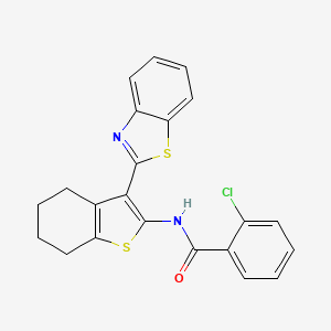 N-[3-(1,3-benzothiazol-2-yl)-4,5,6,7-tetrahydro-1-benzothiophen-2-yl]-2-chlorobenzamide
