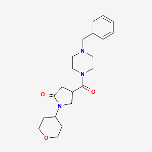 4-(4-benzylpiperazine-1-carbonyl)-1-(tetrahydro-2H-pyran-4-yl)pyrrolidin-2-one