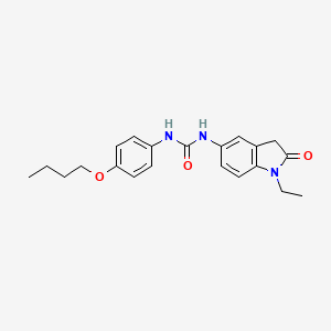 molecular formula C21H25N3O3 B2594510 1-(4-Butoxyphenyl)-3-(1-ethyl-2-oxoindolin-5-yl)urea CAS No. 1170053-00-5
