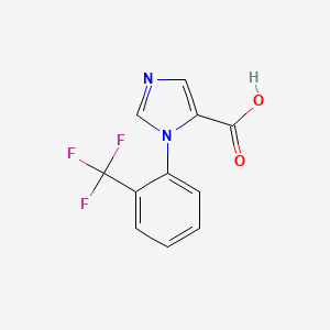 molecular formula C11H7F3N2O2 B2594515 1-[2-(Trifluoromethyl)phenyl]-1H-imidazole-5-carboxylic acid CAS No. 1359735-10-6