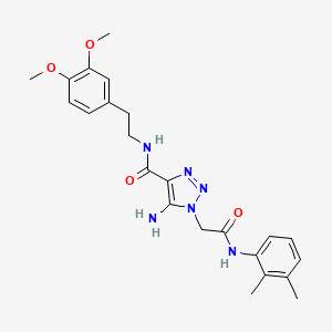 molecular formula C23H28N6O4 B2594519 5-amino-N-(3,4-dimethoxyphenethyl)-1-(2-((2,3-dimethylphenyl)amino)-2-oxoethyl)-1H-1,2,3-triazole-4-carboxamide CAS No. 887214-17-7
