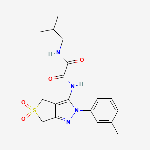 molecular formula C18H22N4O4S B2594530 N1-(5,5-dioxido-2-(m-tolyl)-4,6-dihydro-2H-thieno[3,4-c]pyrazol-3-yl)-N2-isobutyloxalamide CAS No. 899944-62-8