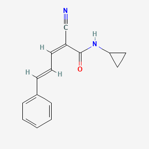 B2594531 (2Z,4E)-2-cyano-N-cyclopropyl-5-phenylpenta-2,4-dienamide CAS No. 885292-79-5