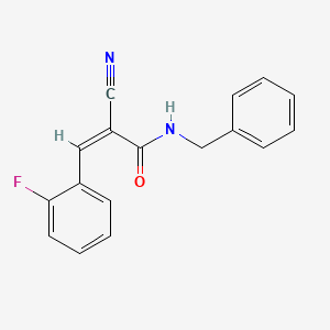 N-benzyl-2-cyano-3-(2-fluorophenyl)prop-2-enamide