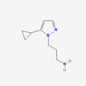 molecular formula C9H15N3 B2594537 3-(5-cyclopropyl-1H-pyrazol-1-yl)propan-1-amine CAS No. 1006469-86-8