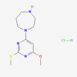 molecular formula C11H19ClN4OS B2594547 1-(6-Methoxy-2-(methylthio)pyrimidin-4-yl)-1,4-diazepane hydrochloride CAS No. 1353958-23-2
