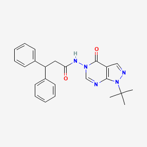 molecular formula C24H25N5O2 B2594548 N-(1-(叔丁基)-4-氧代-1H-吡唑并[3,4-d]嘧啶-5(4H)-基)-3,3-二苯基丙酰胺 CAS No. 899995-88-1