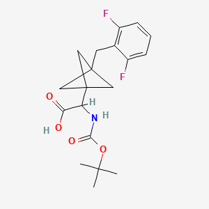 2-[3-[(2,6-Difluorophenyl)methyl]-1-bicyclo[1.1.1]pentanyl]-2-[(2-methylpropan-2-yl)oxycarbonylamino]acetic acid