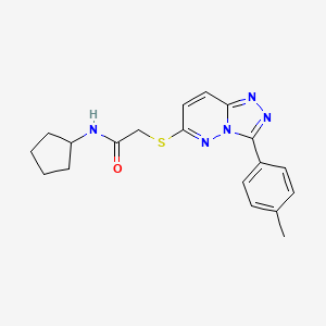 molecular formula C19H21N5OS B2594555 N-cyclopentyl-2-((3-(p-tolyl)-[1,2,4]triazolo[4,3-b]pyridazin-6-yl)thio)acetamide CAS No. 852375-76-9