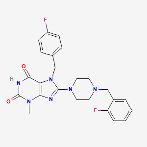 7-(4-fluorobenzyl)-8-(4-(2-fluorobenzyl)piperazin-1-yl)-3-methyl-1H-purine-2,6(3H,7H)-dione