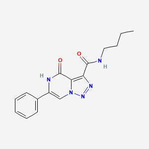 molecular formula C16H17N5O2 B2594561 N-butyl-4-oxo-6-phenyl-4,5-dihydro[1,2,3]triazolo[1,5-a]pyrazine-3-carboxamide CAS No. 2109481-93-6