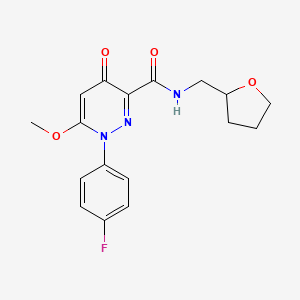 molecular formula C17H18FN3O4 B2594562 1-(4-fluorophenyl)-6-methoxy-4-oxo-N-[(oxolan-2-yl)methyl]-1,4-dihydropyridazine-3-carboxamide CAS No. 1358366-99-0