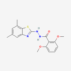 molecular formula C18H19N3O3S B2594567 N'-(5,7-dimetil-1,3-benzotiazol-2-il)-2,6-dimetoxi-benzohidrazida CAS No. 851987-66-1