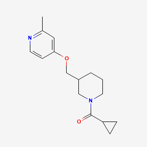 molecular formula C16H22N2O2 B2594570 Cyclopropyl-[3-[(2-methylpyridin-4-yl)oxymethyl]piperidin-1-yl]methanone CAS No. 2380010-58-0