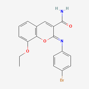 (2Z)-2-[(4-bromophenyl)imino]-8-ethoxy-2H-chromene-3-carboxamide