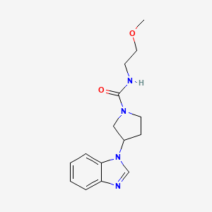 molecular formula C15H20N4O2 B2594574 3-(1H-benzo[d]imidazol-1-yl)-N-(2-methoxyethyl)pyrrolidine-1-carboxamide CAS No. 2097873-27-1