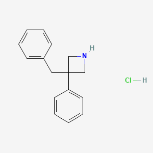 molecular formula C16H18ClN B2594584 3-苄基-3-苯基氮杂环丁烷盐酸盐 CAS No. 93007-52-4