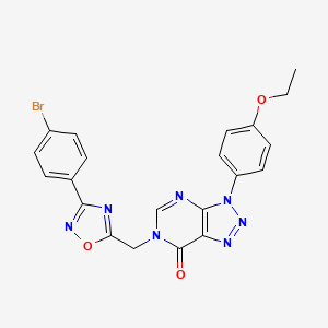 molecular formula C21H16BrN7O3 B2594588 6-((3-(4-bromophenyl)-1,2,4-oxadiazol-5-yl)methyl)-3-(4-ethoxyphenyl)-3H-[1,2,3]triazolo[4,5-d]pyrimidin-7(6H)-one CAS No. 1207041-80-2