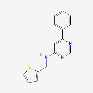 molecular formula C15H13N3S B2594593 6-phenyl-N-(thiophen-2-ylmethyl)pyrimidin-4-amine CAS No. 1203294-90-9