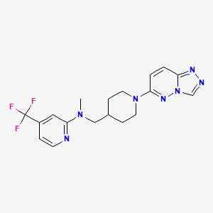 molecular formula C18H20F3N7 B2594595 N-Methyl-N-[[1-([1,2,4]triazolo[4,3-b]pyridazin-6-yl)piperidin-4-yl]methyl]-4-(trifluoromethyl)pyridin-2-amine CAS No. 2415488-62-7