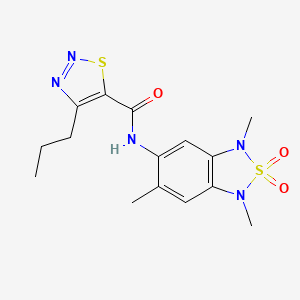 molecular formula C15H19N5O3S2 B2594598 4-丙基-N-(1,3,6-三甲基-2,2-二氧化-1,3-二氢苯并[c][1,2,5]噻二唑-5-基)-1,2,3-噻二唑-5-甲酰胺 CAS No. 2034235-38-4