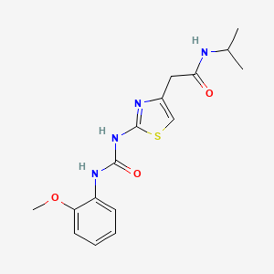 molecular formula C16H20N4O3S B2594600 N-isopropyl-2-(2-(3-(2-methoxyphenyl)ureido)thiazol-4-yl)acetamide CAS No. 923165-28-0
