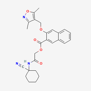 [2-[(1-Cyanocyclohexyl)amino]-2-oxoethyl] 3-[(3,5-dimethyl-1,2-oxazol-4-yl)methoxy]naphthalene-2-carboxylate
