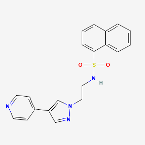 molecular formula C20H18N4O2S B2594621 N-{2-[4-(吡啶-4-基)-1H-吡唑-1-基]乙基}萘-1-磺酰胺 CAS No. 2034323-33-4
