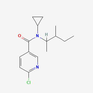 molecular formula C15H21ClN2O B2594624 6-chloro-N-cyclopropyl-N-(3-methylpentan-2-yl)pyridine-3-carboxamide CAS No. 1389214-18-9