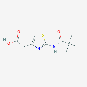 molecular formula C10H14N2O3S B2594629 {2-[(2,2-二甲基丙酰)氨基]-1,3-噻唑-4-基}乙酸 CAS No. 926230-38-8